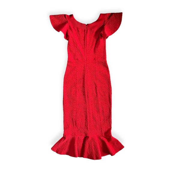 Opening Ceremony Embossed Sheath Tulip Dress in Red, sz Small - Picture 7 of 16